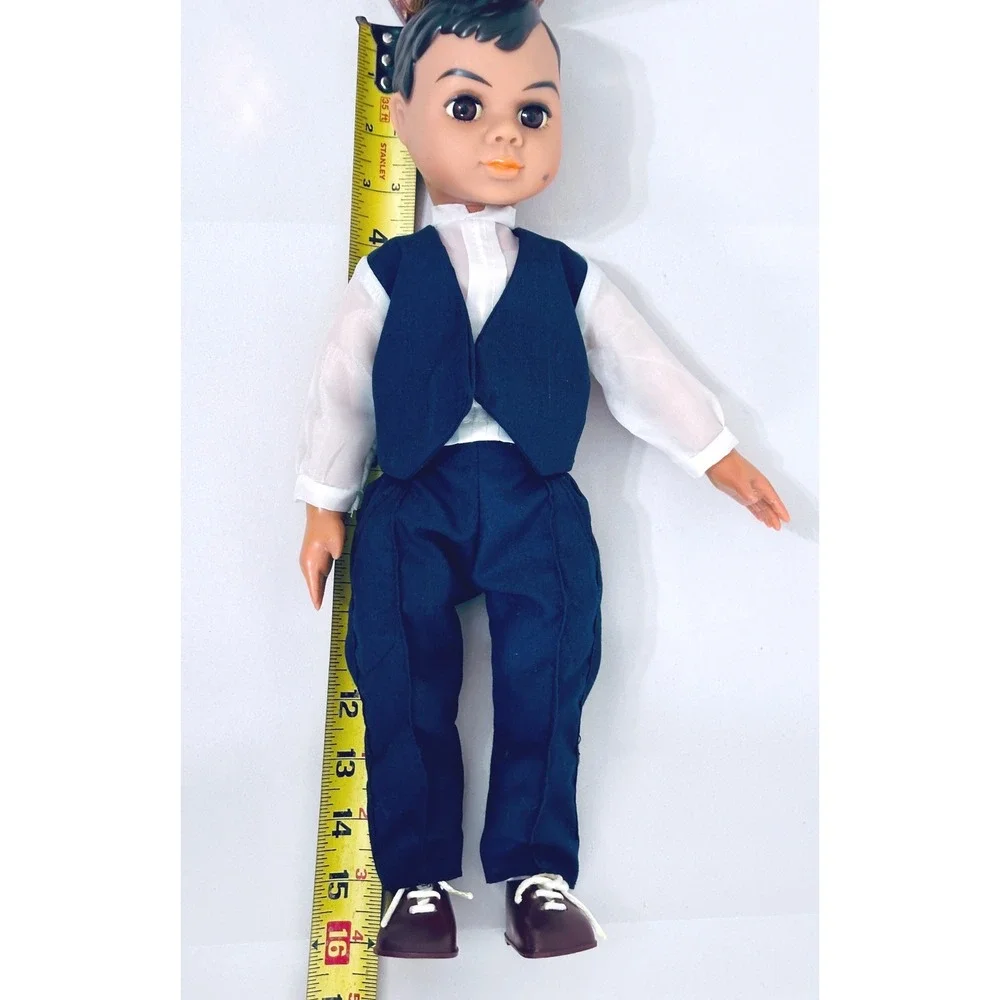 Vintage Dazl Dolls by Russ Boy Doll Formal Outfit Blue‎ Vest Pants Shoes